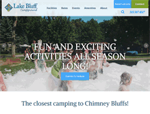 Tablet Screenshot of lakebluffcampground.com